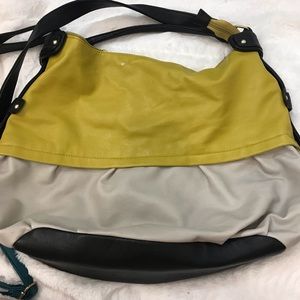 Steve Madden XL yellow gray bag